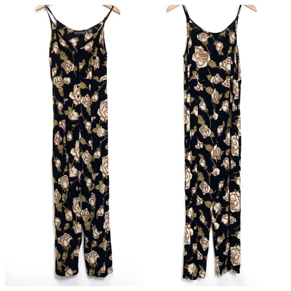 Vintage Pants & Jumpsuits Vintage Floral 9s Wide Leg Sleeveless